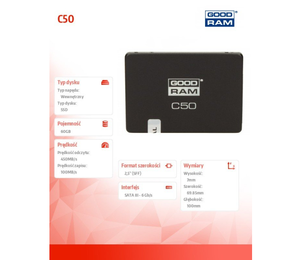 GOODRAM 60GB 2,5'' SATA SSD C50 - 166526 - zdjęcie 10